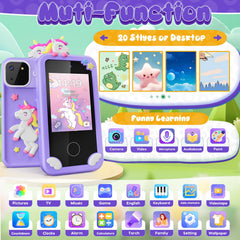 Luyiilo unicorn phone back view highlighting durable silicone shell for drops.