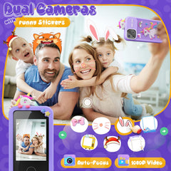 Luyiilo unicorn phone screen close-up emphasizing child-friendly display and safety.