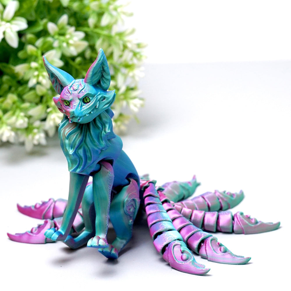 LUYUCUBE nine-tailed fox model on a desk offers tactile fidget fun.