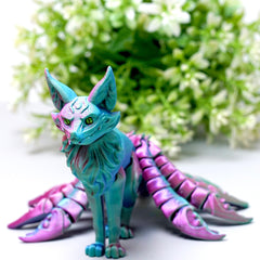 LUYUCUBE nine-tailed fox model front pose for eye-catching desk decor.
