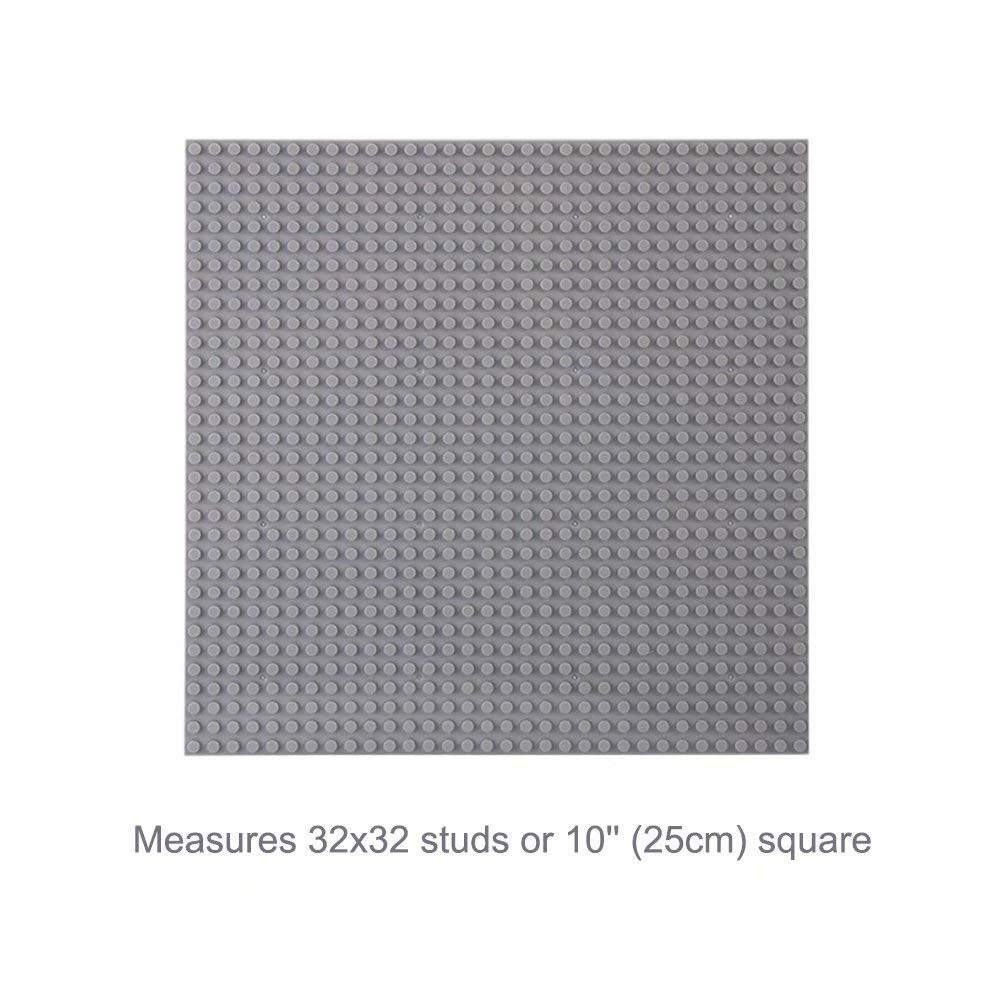 LVHERO 10x10 gray baseplate provides sturdy support for large brick builds