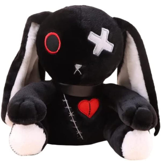 LVQING rabbit plush doll standing black, sturdy cuddle buddy for play and display