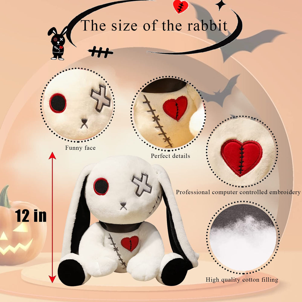 LVQING rabbit plush doll white side view highlights standing form