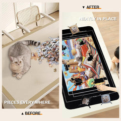 Lwoeo portable design fits small spaces and travel puzzles.