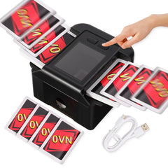 Lxjmcwio rechargeable card shuffler front view with two-deck capacity