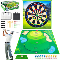LYDARZ Battle Golf Set front view showing dual-sided mat for versatile play.