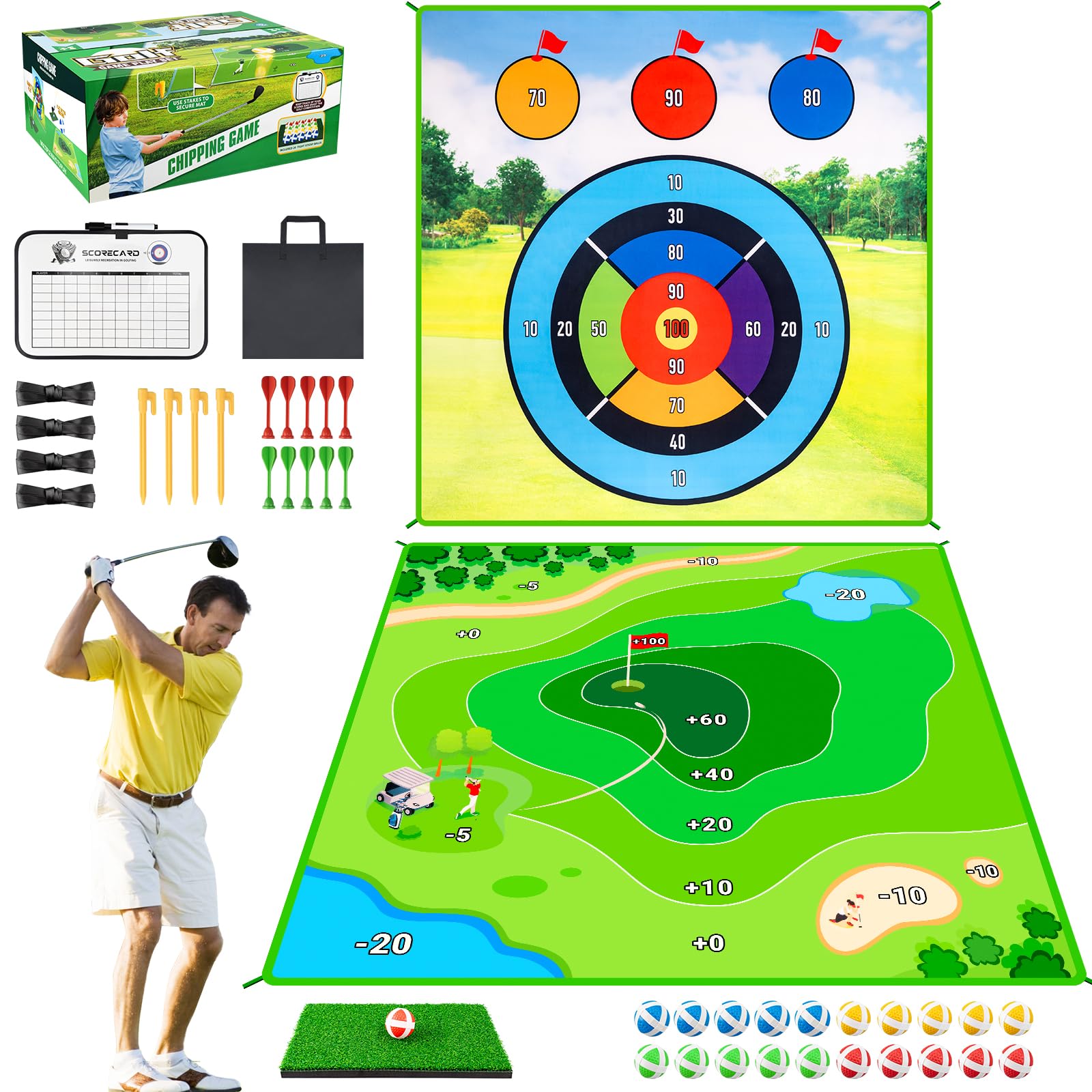 LYDARZ Golf Chipping Mat back yard training for precise practice and fun.