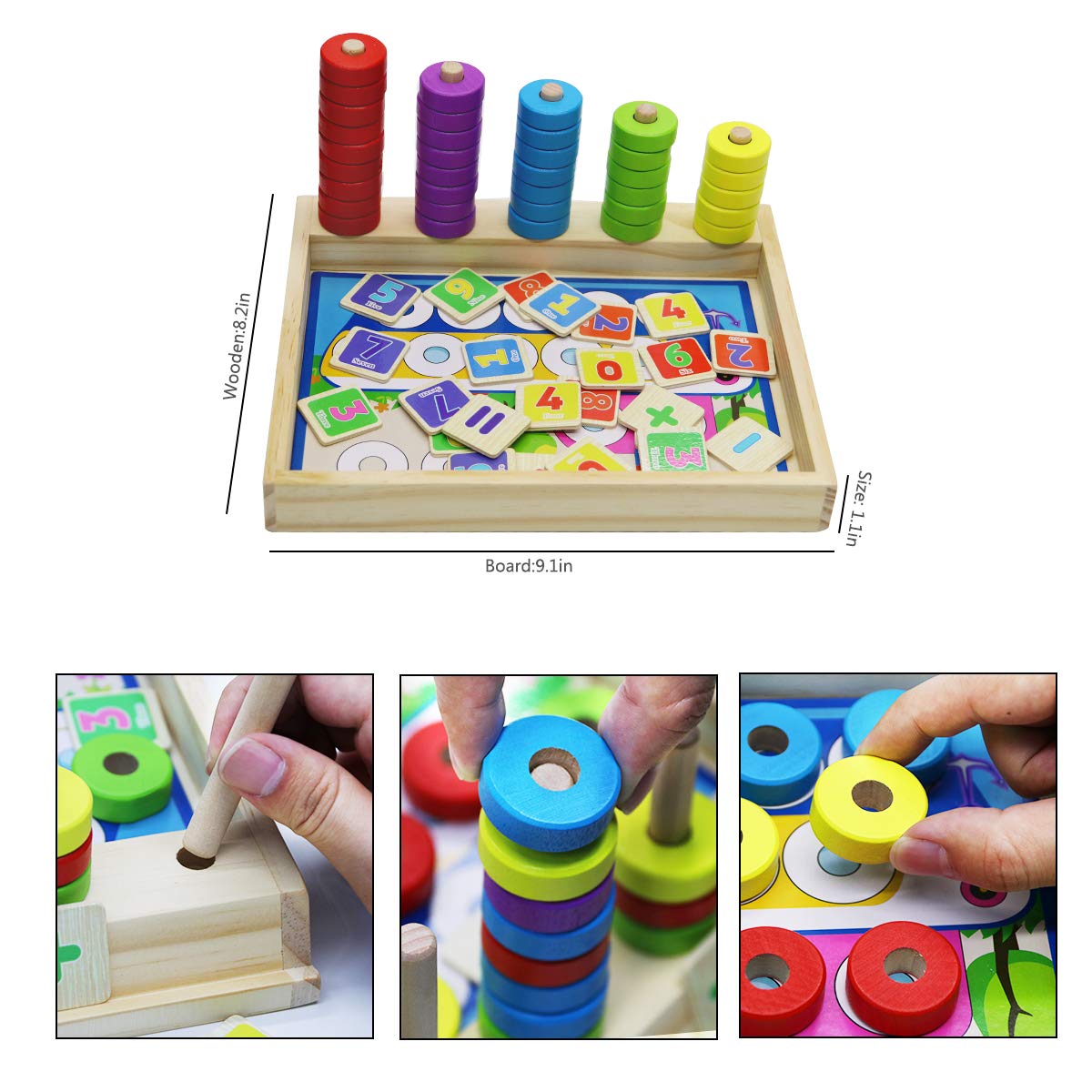 Lydaz Montessori sorting and stacking enhances fine motor skills and early math confidence.