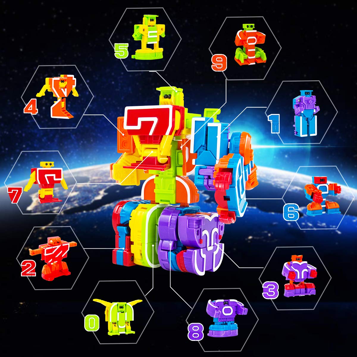 Lydaz Number Bots sensory toy invites hands on play for toddlers.