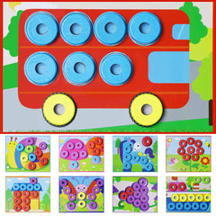 Lydaz stacking wooden sticks with numbers encourages hands-on arithmetic exploration.