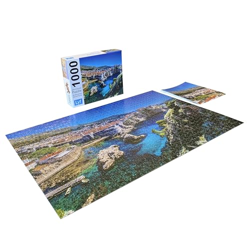 Lyf jigsaw puzzle Dubrovnik Croatia pieces closeup highlights sturdy 2 mm pieces.