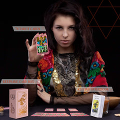 LYINGFISH tarot guidebook in pink foil for beginner-friendly meanings