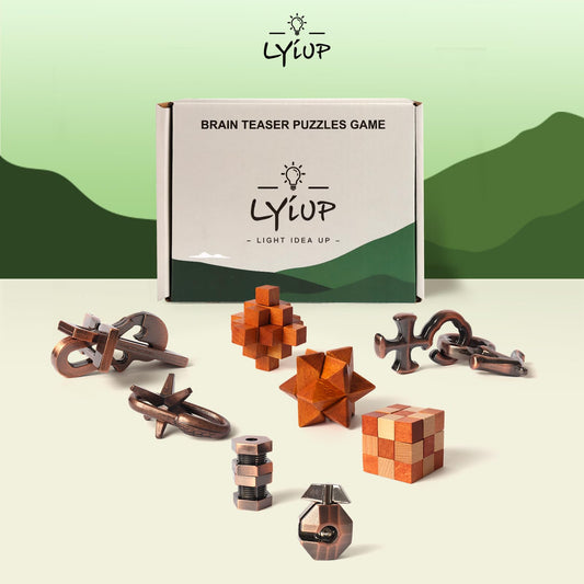 LYiUP brain teasers for adults and kids promote problem solving and tactile engagement.