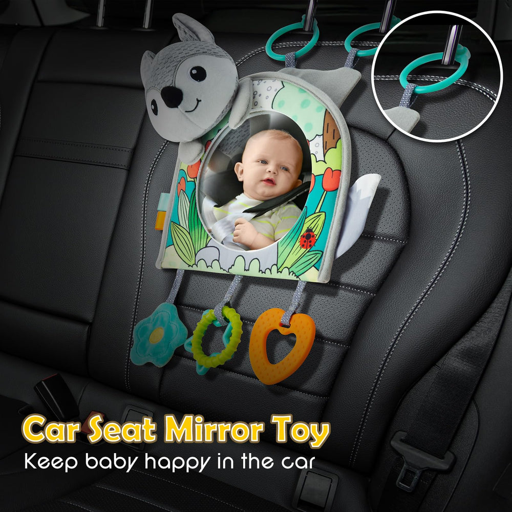 Lynncare car-seat mirror large provides visual checks for rear-facing babies