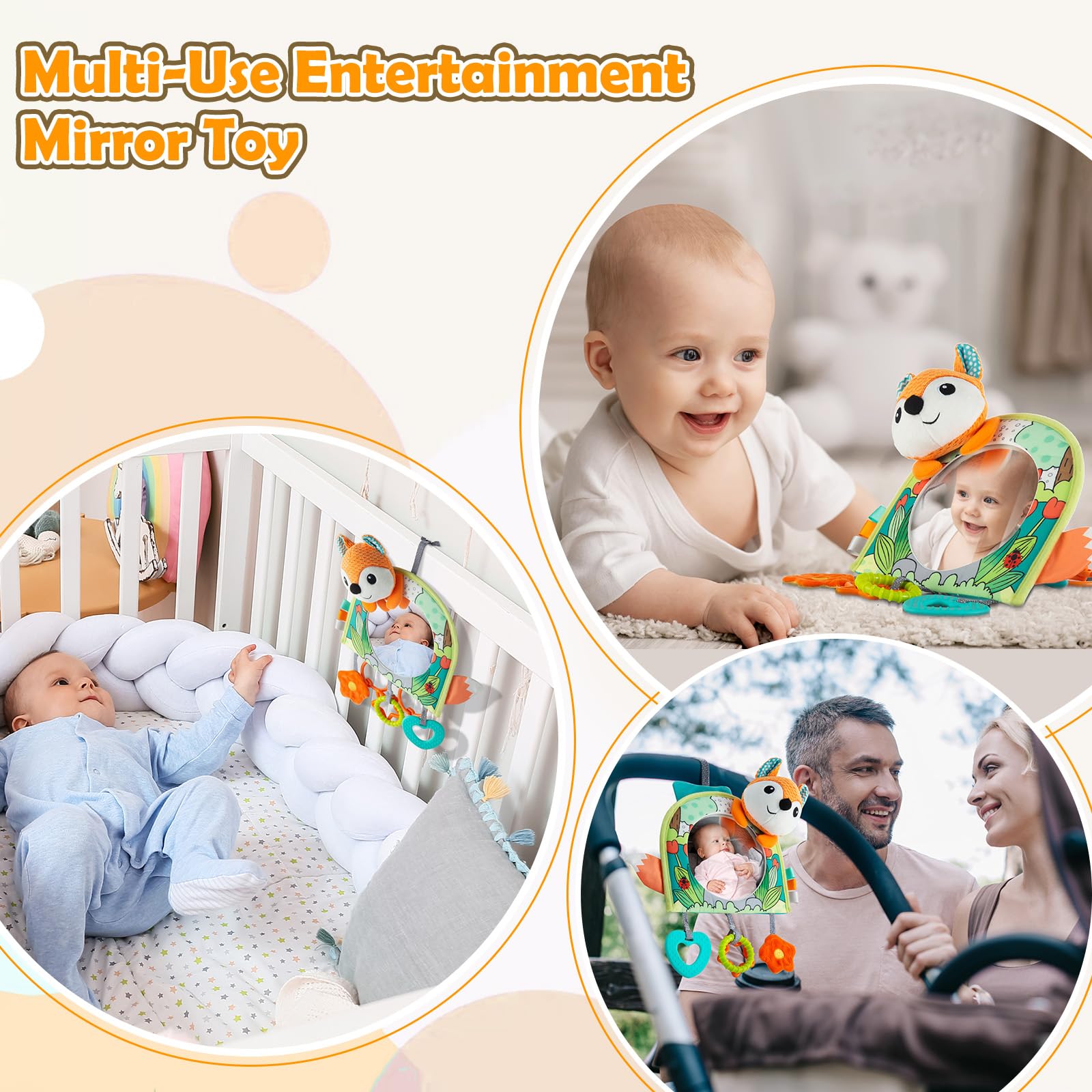 Lynncare colorful rings encourage grasping and early motor skills during trips