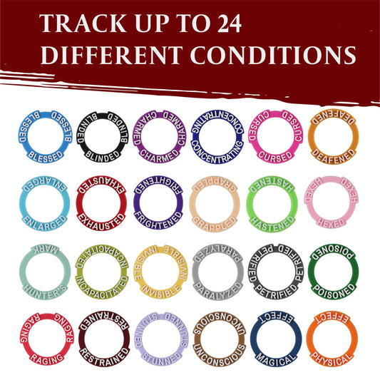LYNX DND markers fit 25mm bases with 1-inch inner diameter for standard minis.