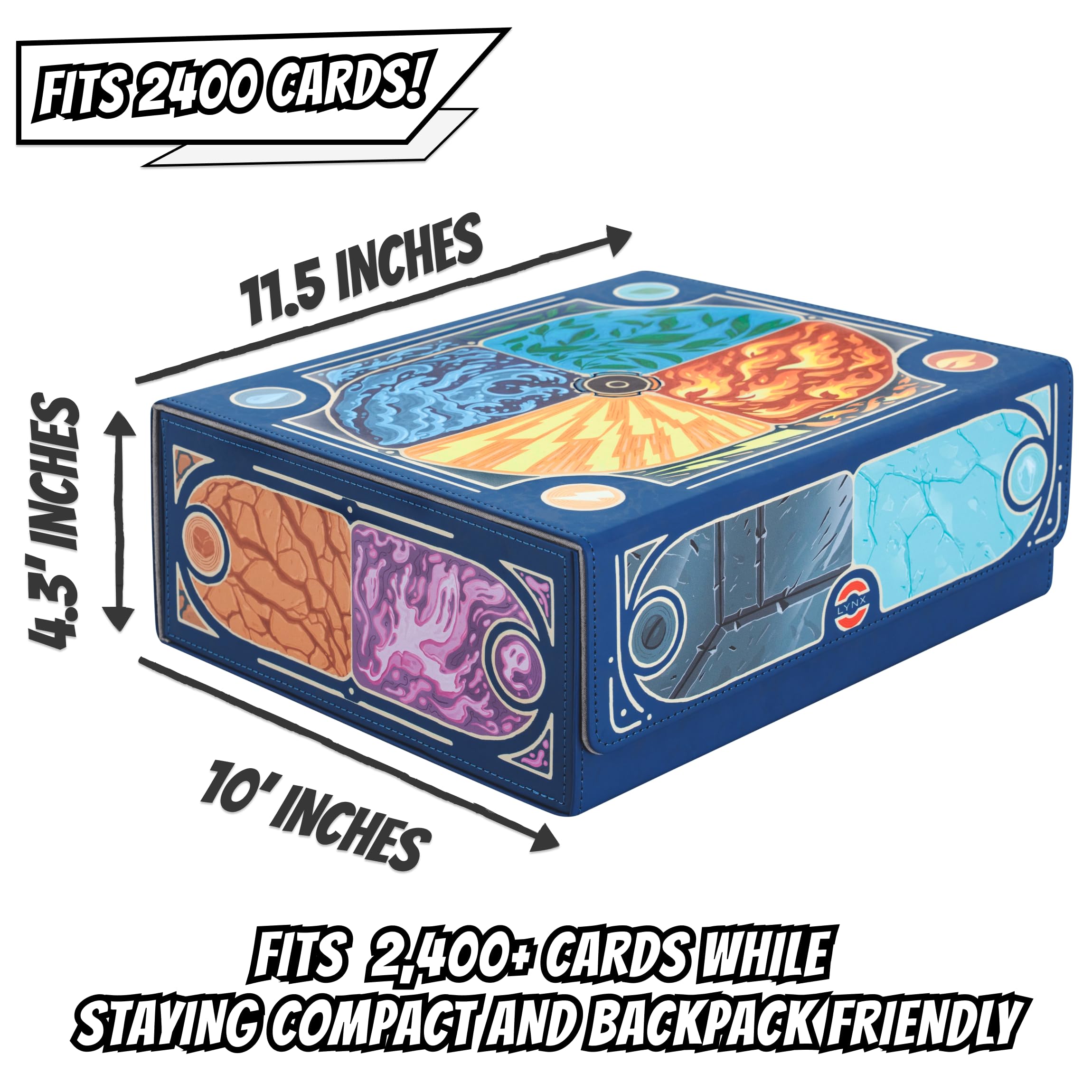 LYNX box interior showing 17 dividers for organized card storage