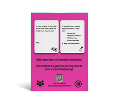 Lyrically Correct 80s mixtape card deck in hand for nostalgic sing-alongs