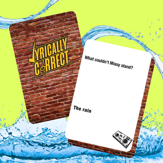 Lyrically Correct hiphop-rnb trivia cards evoke nostalgic 90s-2000s vibes.