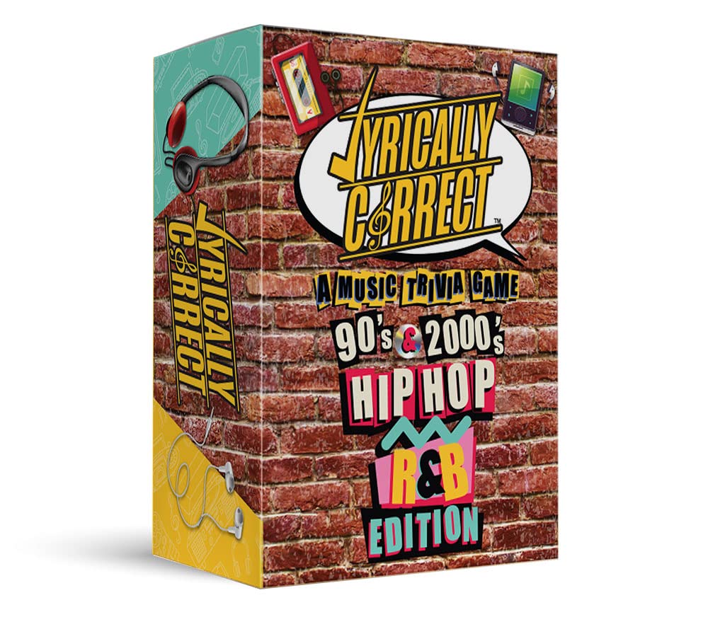 Lyrically Correct 90s-2000s lyrics card deck on table for nostalgia-filled trivia fun