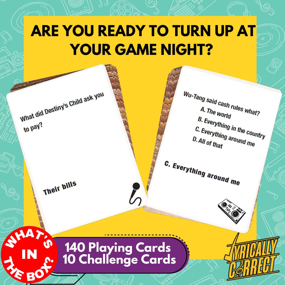 Lyrically Correct multi-player game night with friends and family