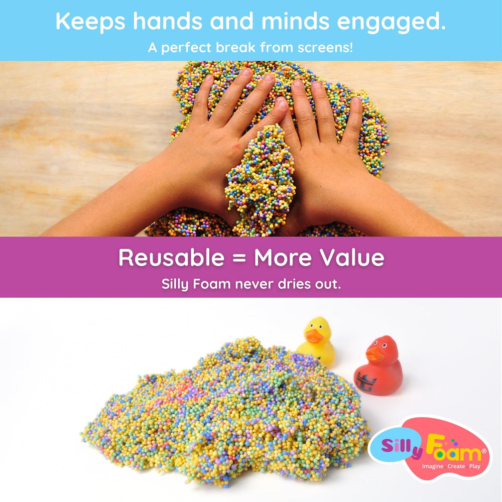 LYRK Silly Foam beads non-toxic materials for safe indoor play.