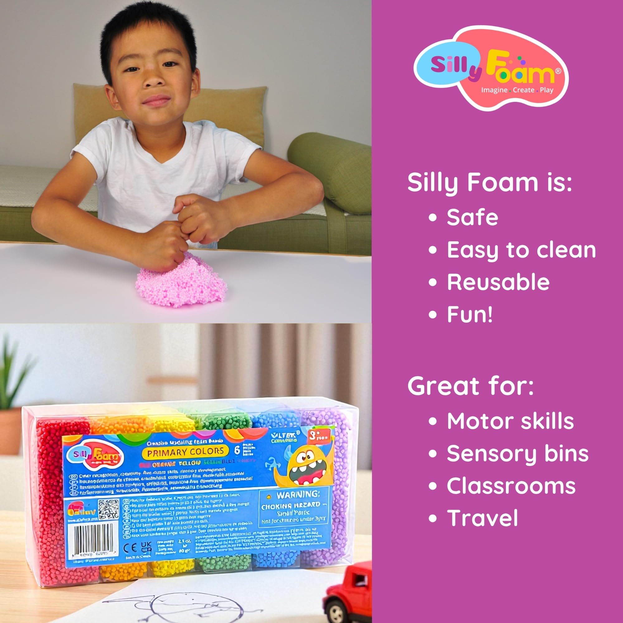 LYRK Collections Silly Foam car ride activity to keep little hands busy during travel