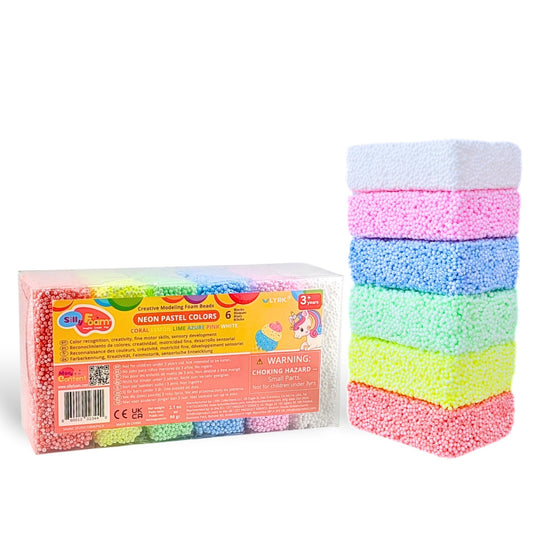 LYRK Silly Foam close-up of six neon pastel colors for crafting