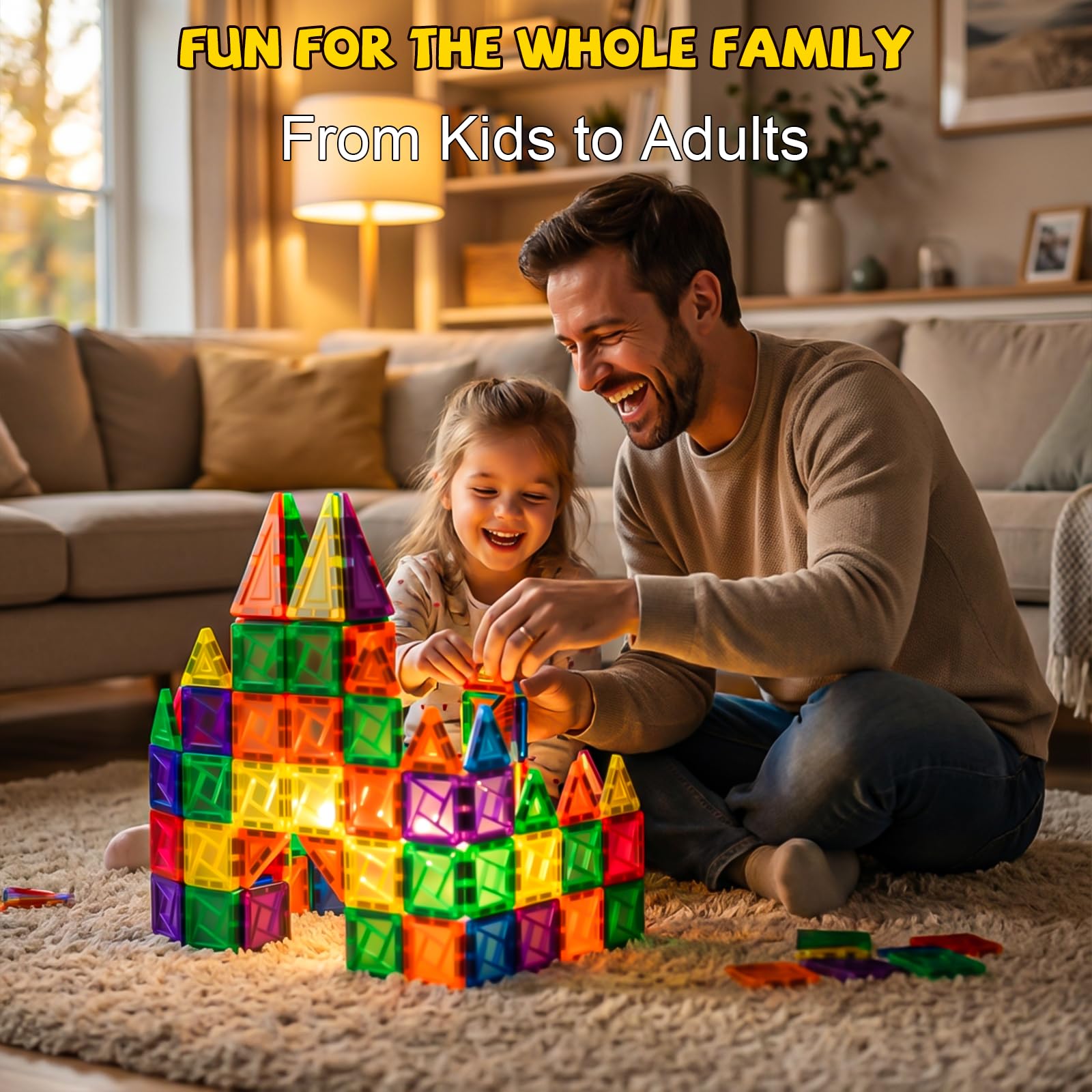 Lyzaoc colorful tiles in action open ended play sparks imagination and fine motor skills.