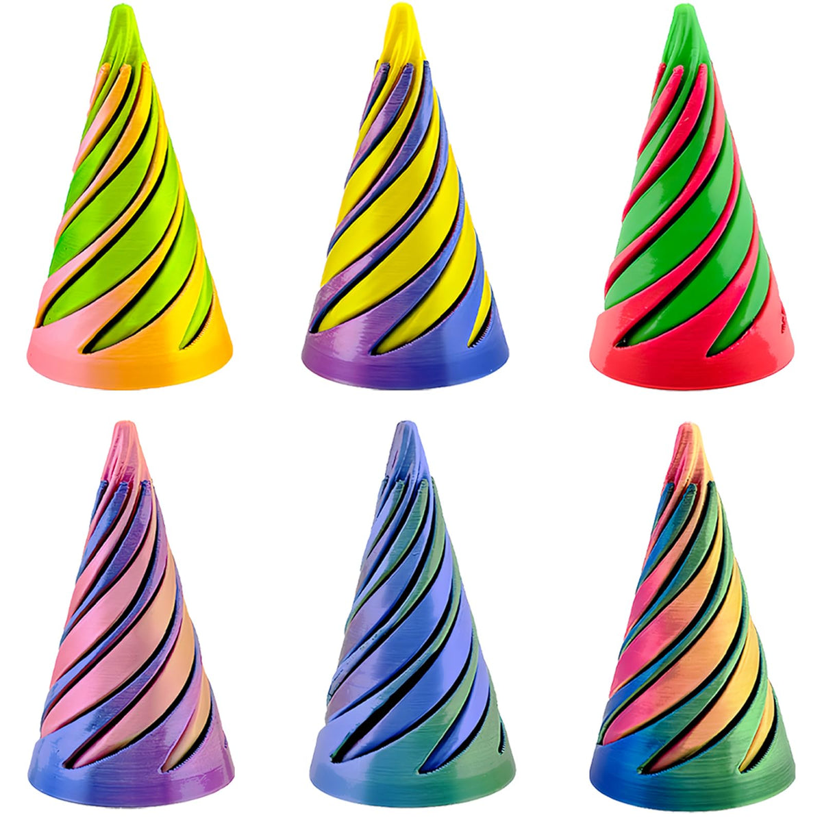 Lyzbbsoy spiral cone fidget toy front view, tactile design for focus.