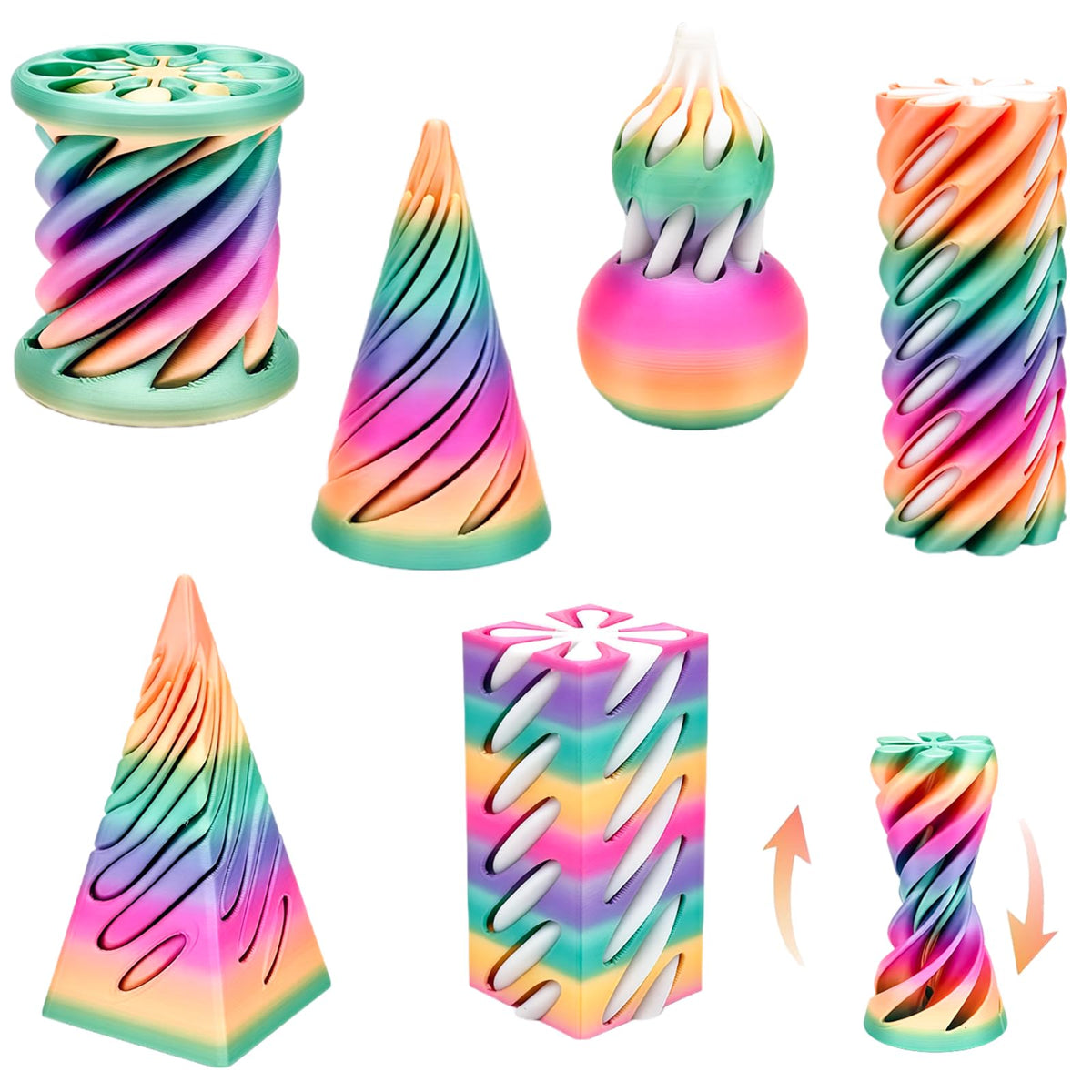 Lyzbbsoy impossible cone 6-pack on a desk offers compact, satisfying visual motion.