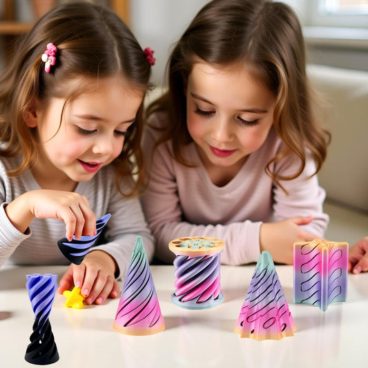 Lyzbbsoy spiral cone toy detail highlights intricate 3D printing and texture.