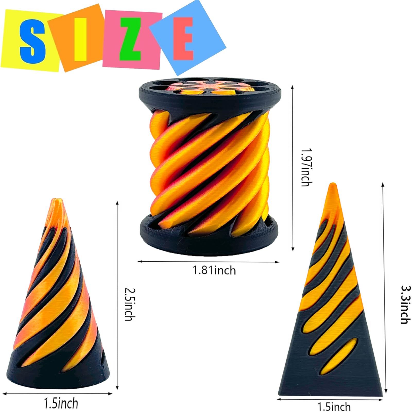 Lyzbbsoy spiral cone art toy for desks and decorative installations.