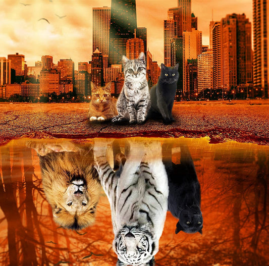 Lzbabyily cat-tiger puzzle 1000 pieces for immersive, relaxing challenge.