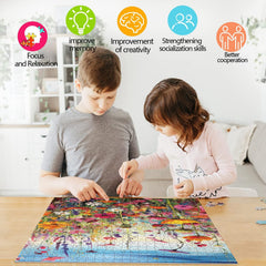 LZLHDE 1000-piece puzzle supports solo focus or family collaboration.