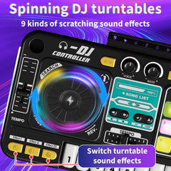 LZZAPJ DJ mixer illuminated buttons guiding sound exploration and timing
