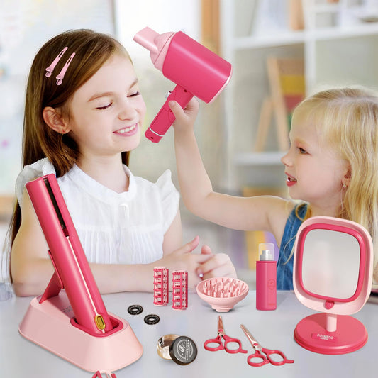 LZZAPJ Princess Hair Salon diffuser attachment adds gentle airflow for pretend sessions.