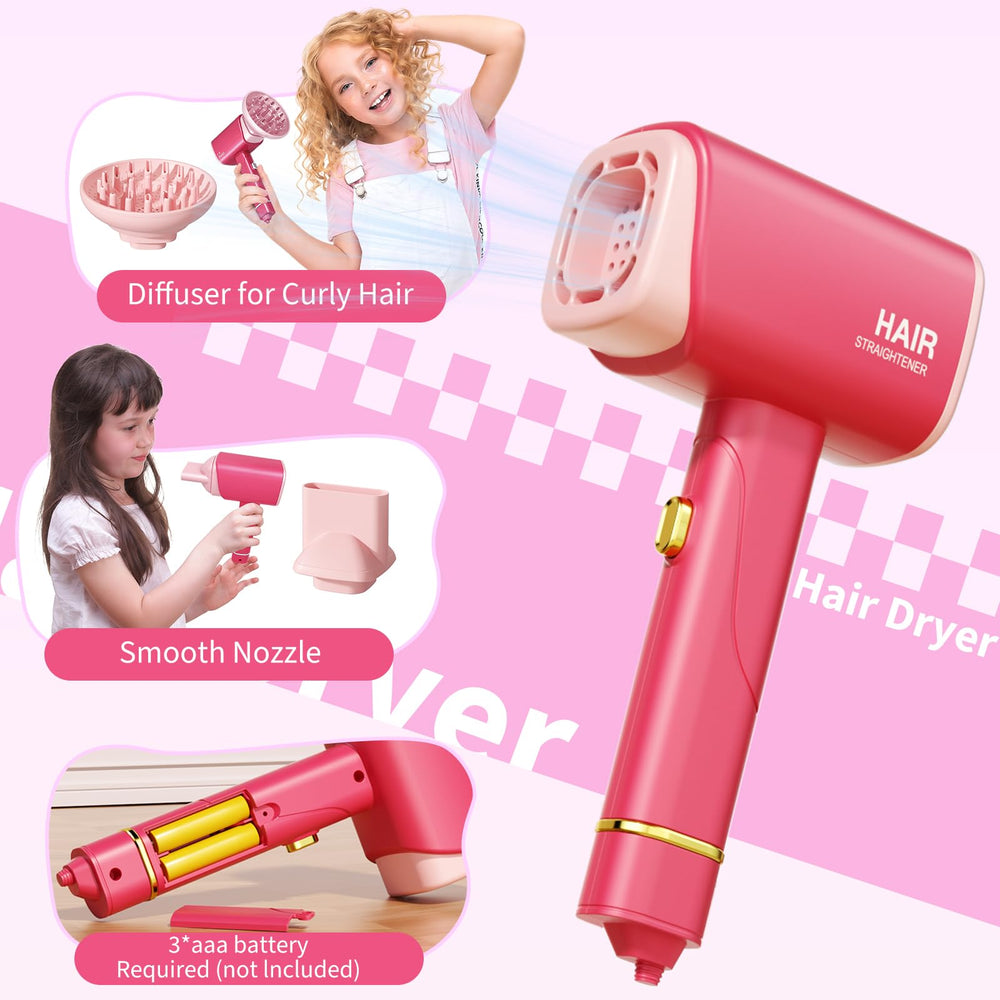 LZZAPJ Princess Hair Salon straightener with light for safe role play.