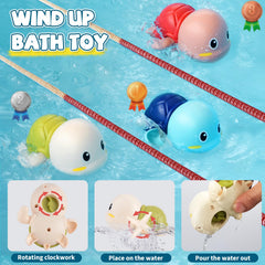 LZZAPJ wind-up turtle toy swims across water for interactive play