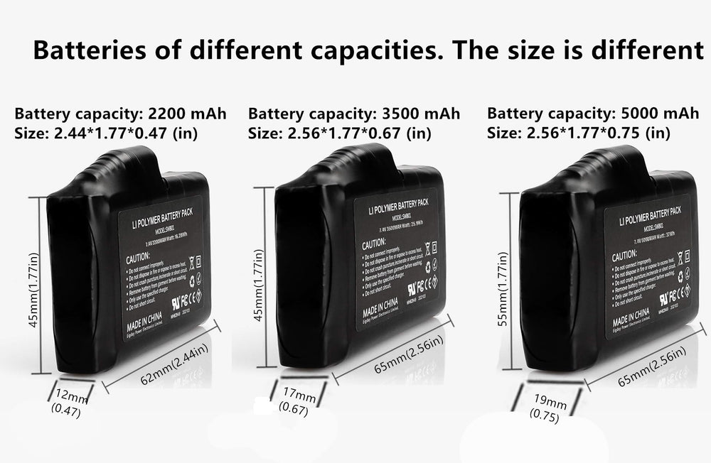 M Jiuyunmu 7.4V 3500mAh battery pack for longer warmth