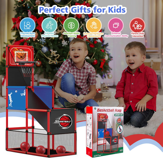 M SANMERSEN arcade basketball set includes four small balls for active play