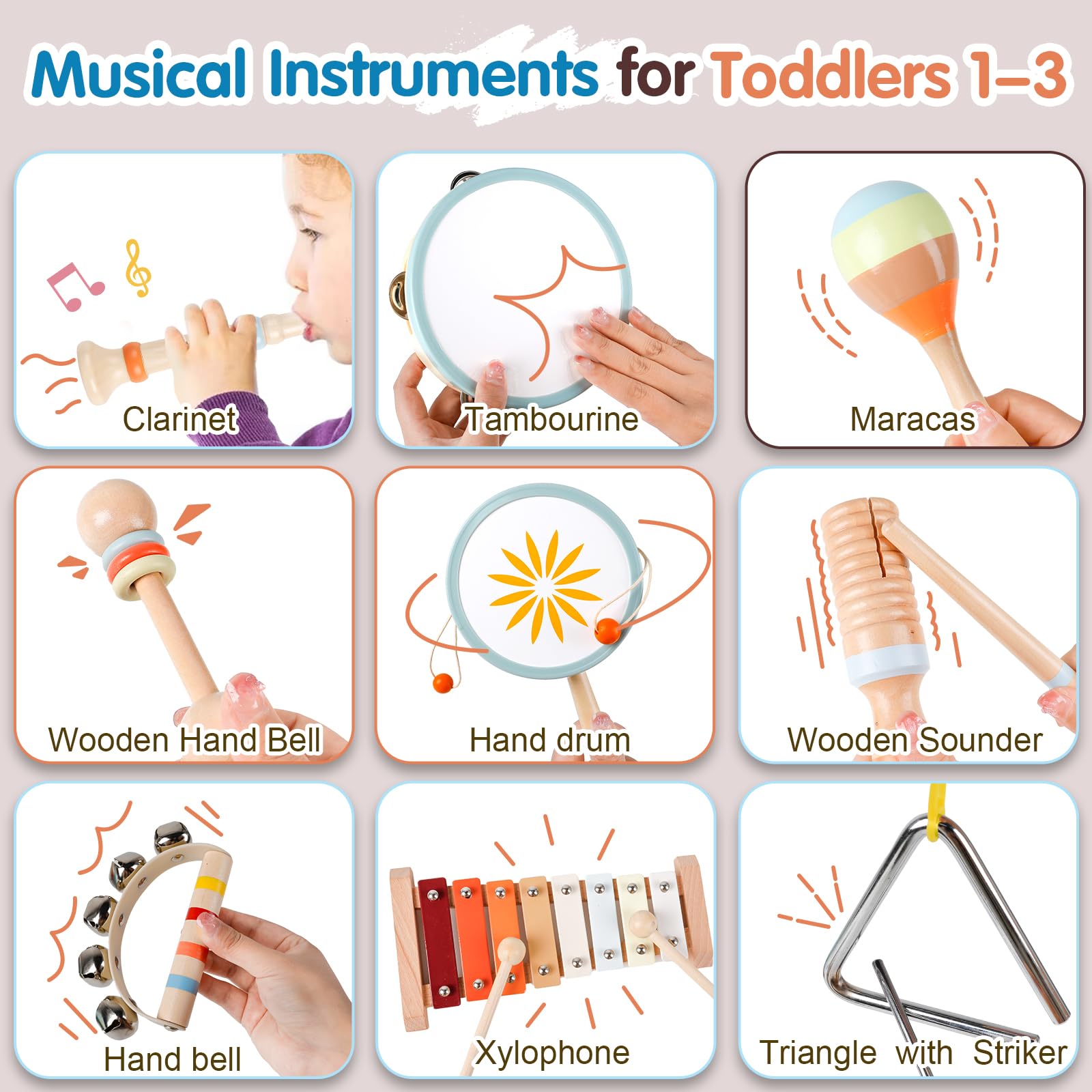 Baby enjoying Montessori-inspired instruments promotes independent exploration and fine motor skills