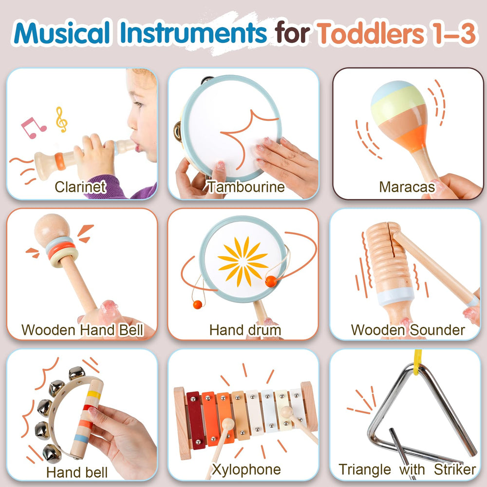 Baby enjoying Montessori-inspired instruments promotes independent exploration and fine motor skills