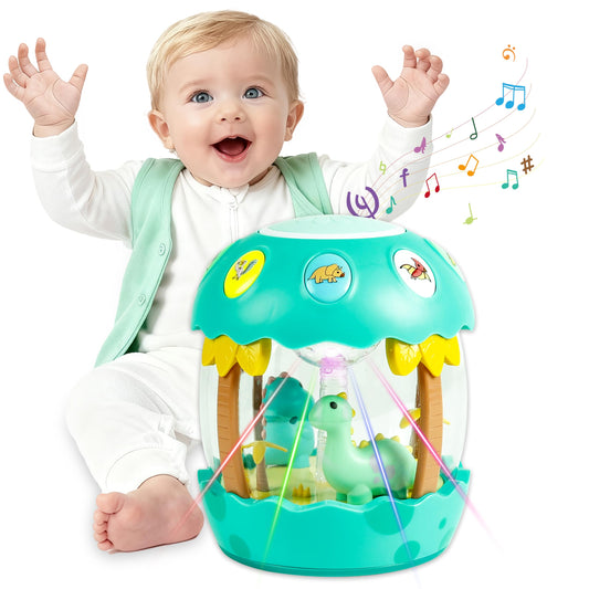 M SANMERSEN dinosaur rotating light toy captivates baby during playtime