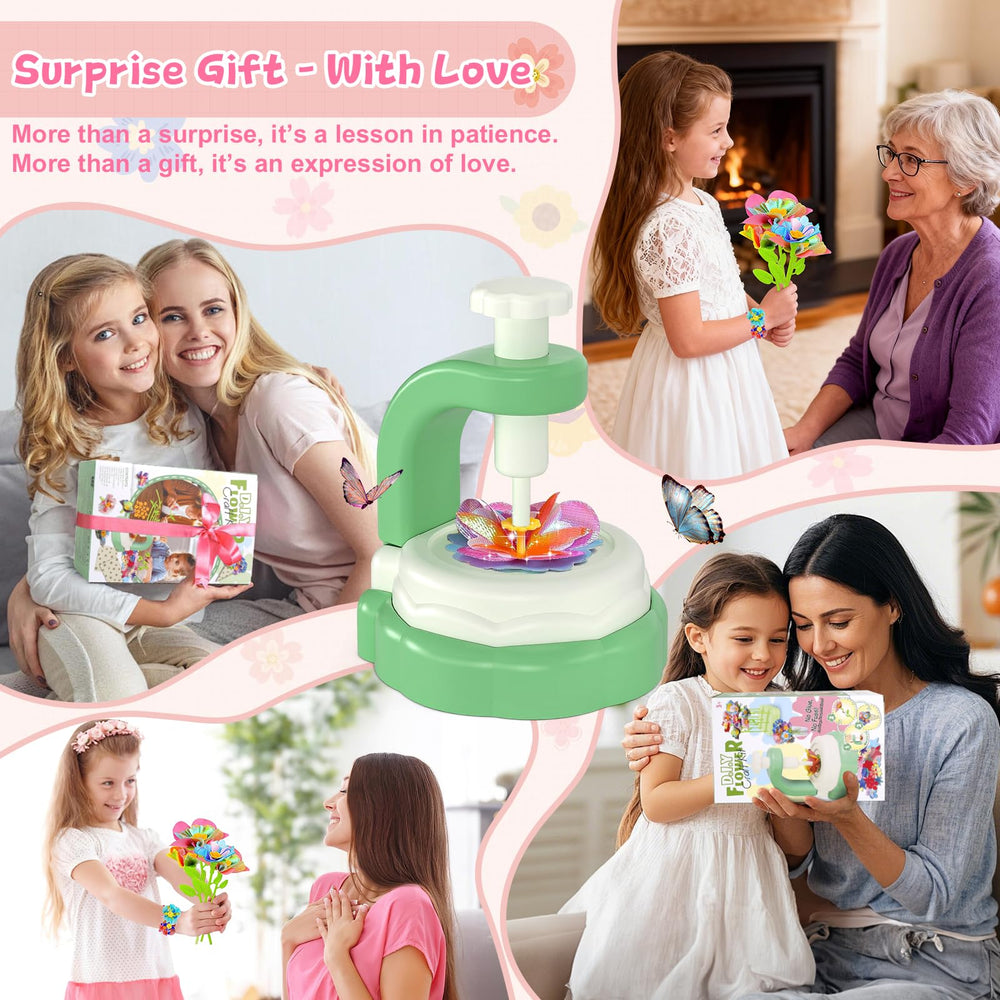 M SANMERSEN flower bouquet kit kids assembly shows hands-on crafting in action