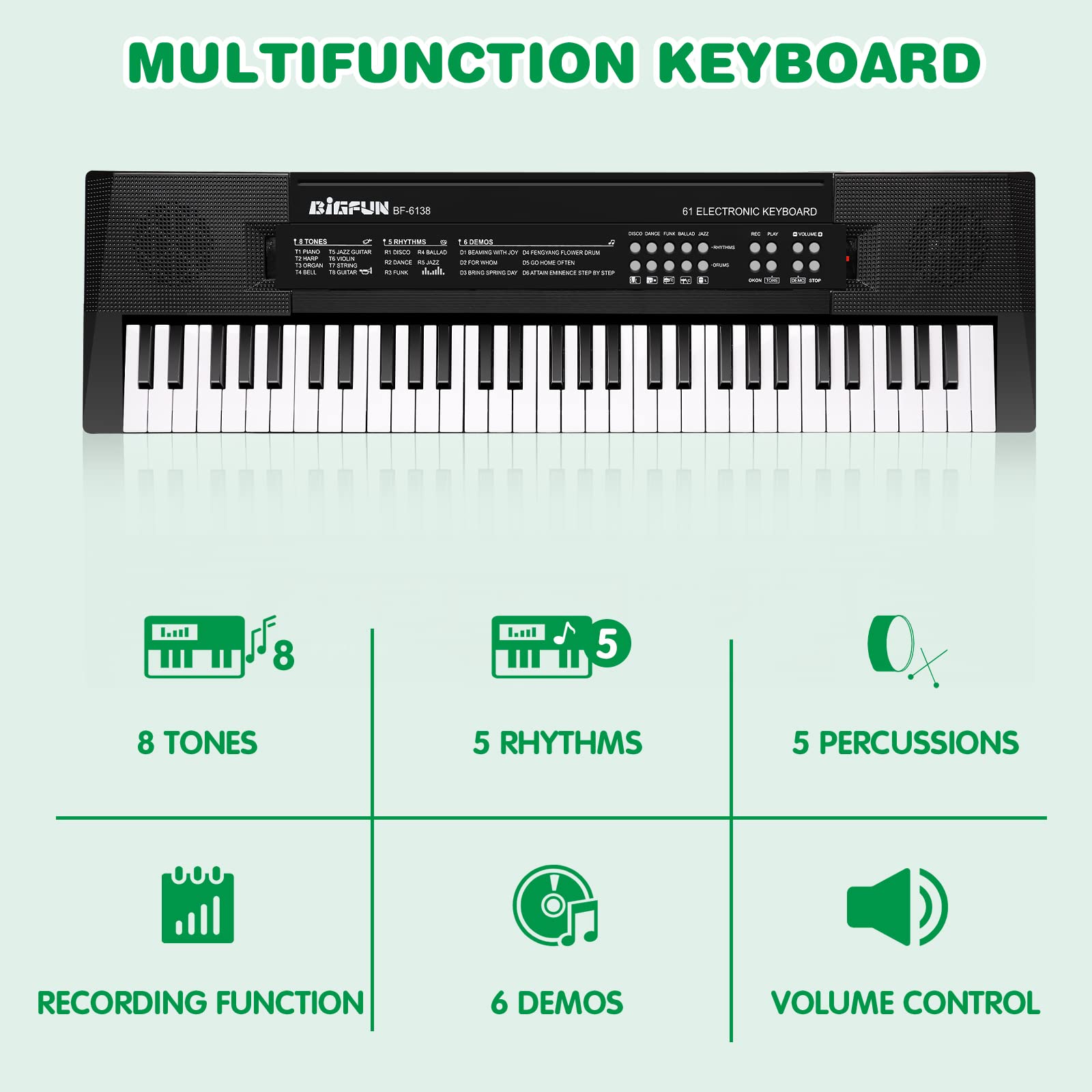 M SANMERSEN keyboard with microphone for kid-friendly singing