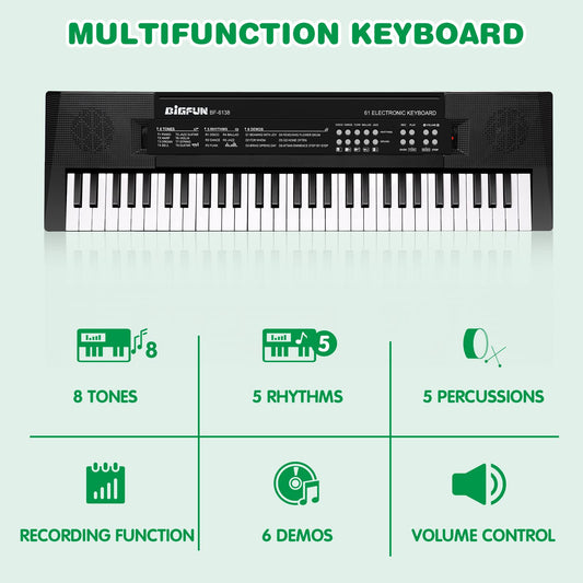 M SANMERSEN keyboard with microphone for kid-friendly singing