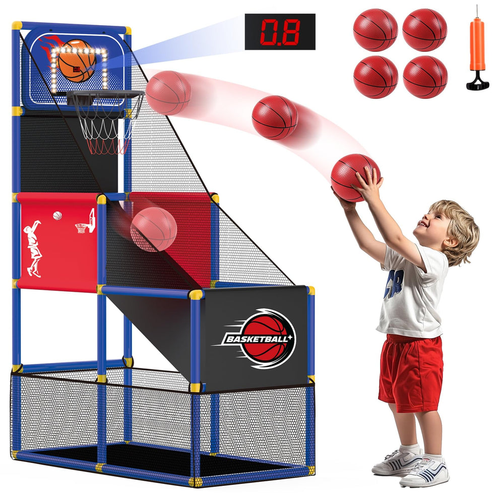 M SANMERSEN kids basketball hoop LED light for engaging indoor play
