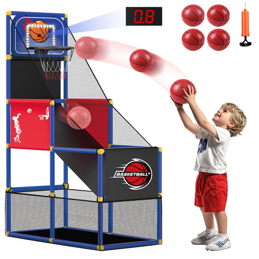 M SANMERSEN kids basketball hoop LED light for engaging indoor play