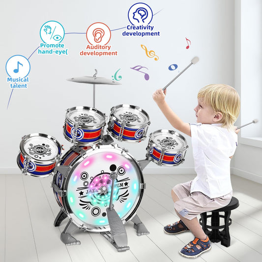 M SANMERSEN bass drum and small drums designed for safe beginner exploration.